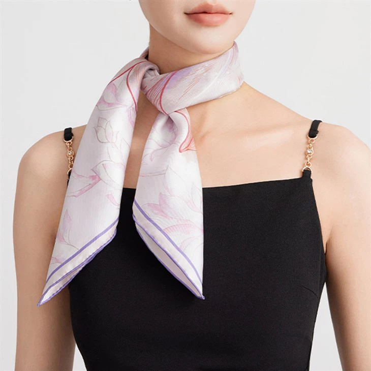 Elegant Luxury Scarves Custom Print Lady Silk Scarf
