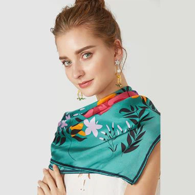 Augstas kvalitātes rokas sietspiedes Lady Square zīda šalle